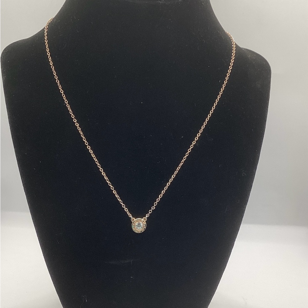 COACH Gold Necklace with Crystal Pendant